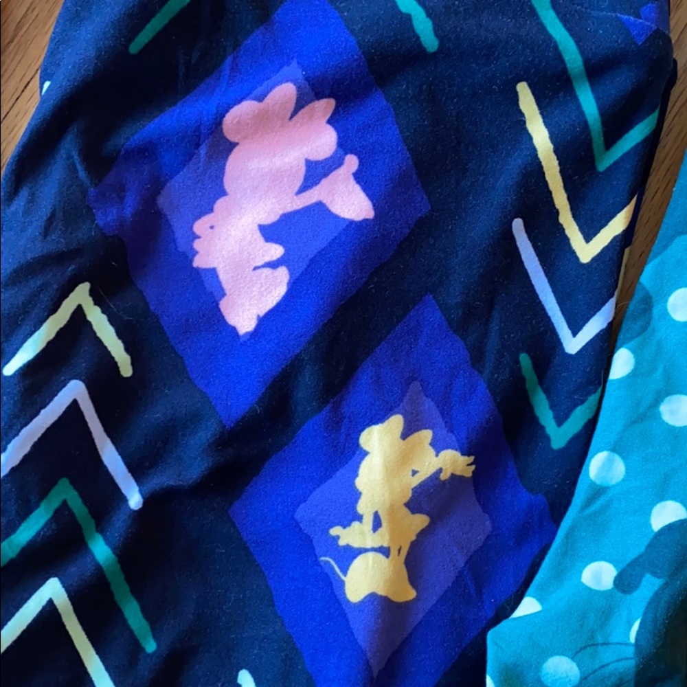 3 Pairs Of Disney Lularoe Os Leggings Like New - image 3